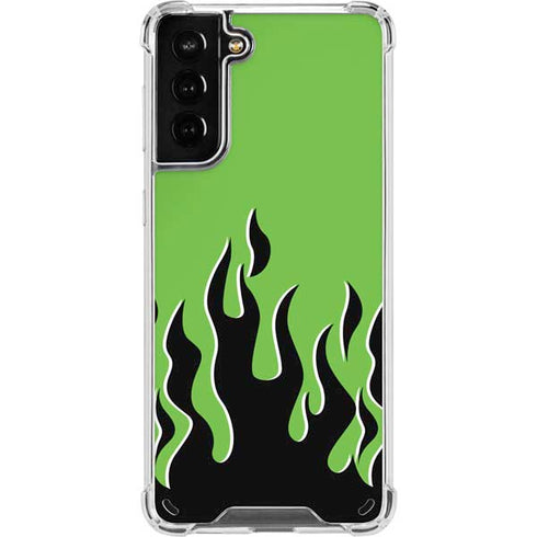 Green Flames Galaxy S21 Plus 5G Clear Case