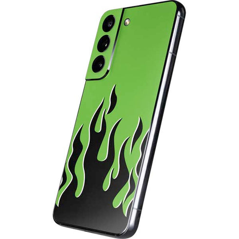 Green Flames Galaxy S22 Skin