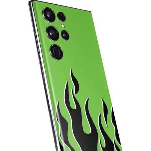 Green Flames Galaxy S22 Ultra Skin