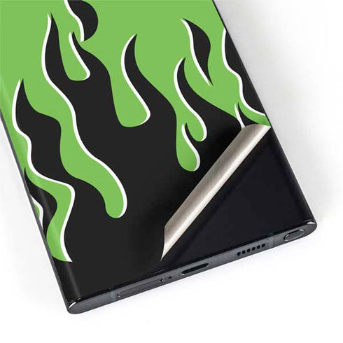 Green Flames Galaxy S22 Ultra Skin