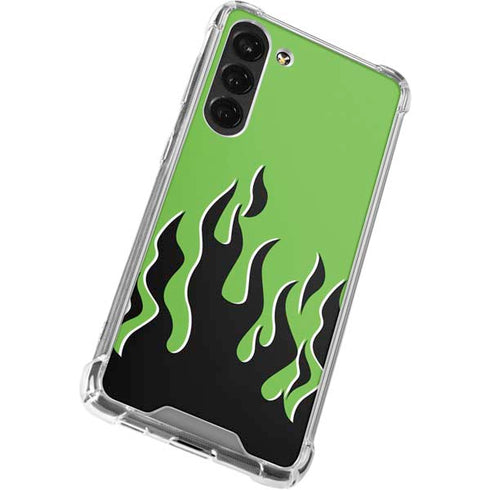 Green Flames Galaxy S23 Plus Clear Case