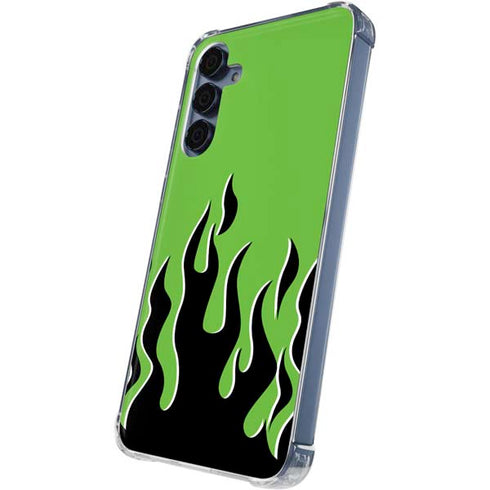 Green Flames Galaxy S24 Clear Case