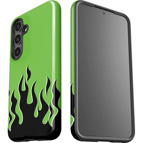 Green Flames Galaxy S24 Impact Case