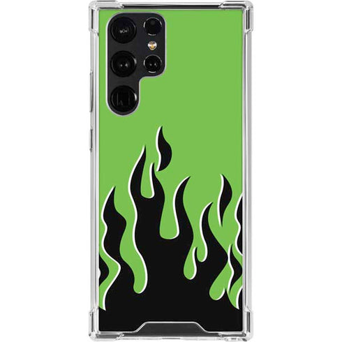 Green Flames Galaxy S24 Ultra Clear Case
