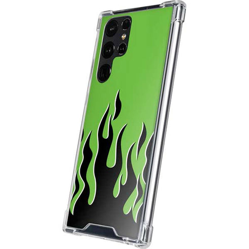 Green Flames Galaxy S24 Ultra Clear Case