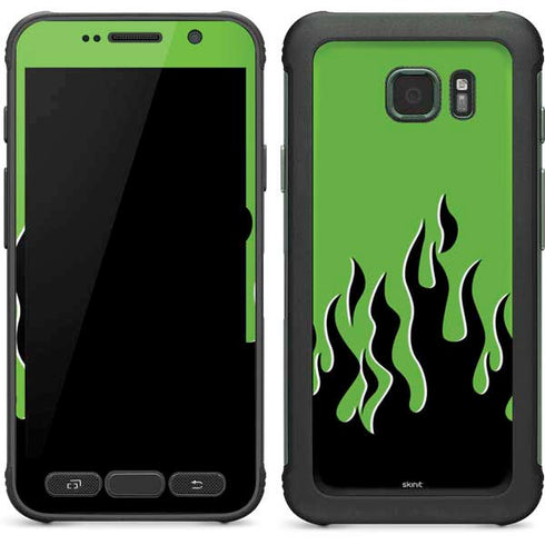 Green Flames Galaxy S7 Active Skin