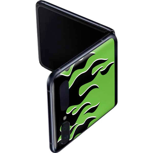 Green Flames Galaxy Z Flip Skin