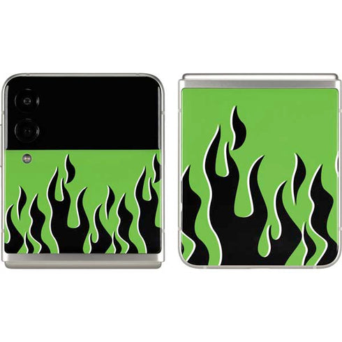 Green Flames Galaxy Z Flip3 5G Skin