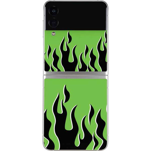 Green Flames Galaxy Z Flip3 5G Skin