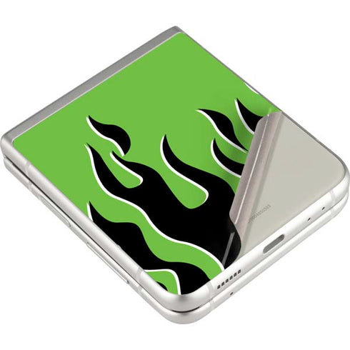 Green Flames Galaxy Z Flip3 5G Skin
