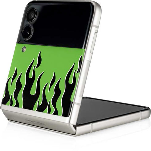 Green Flames Galaxy Z Flip3 5G Skin