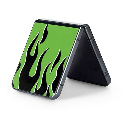 Green Flames Galaxy Z Flip5 5G Skin