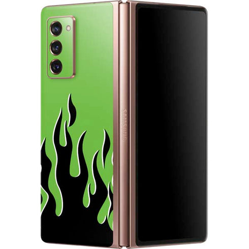 Green Flames Galaxy Z Fold2 5G Skin