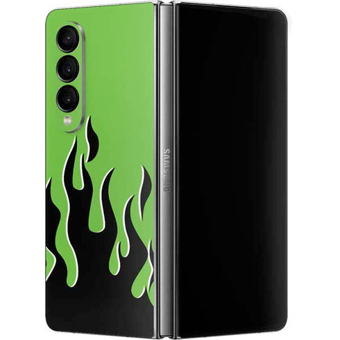 Green Flames Galaxy Z Fold4 5G Skin