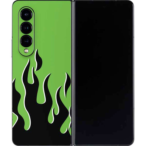 Green Flames Galaxy Z Fold4 5G Skin