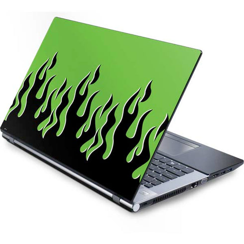 Green Flames Generic Laptop Skin