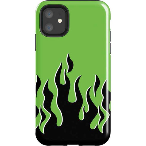 Green Flames iPhone 11 Impact Case