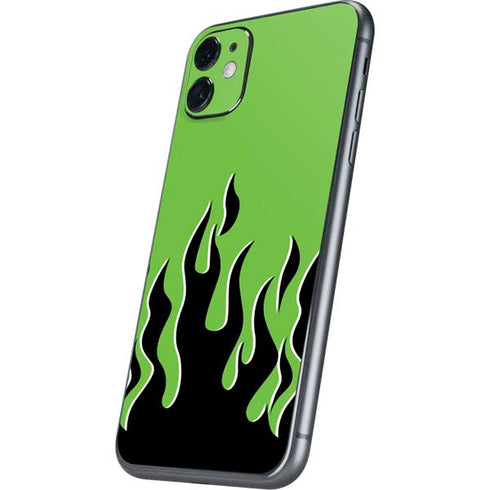 Green Flames iPhone 11 Skin