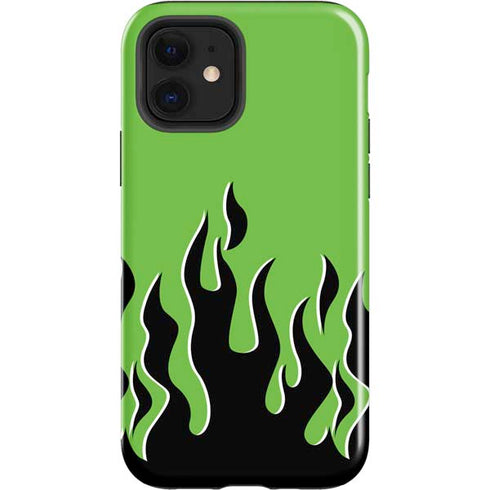 Green Flames iPhone 12 Impact Case