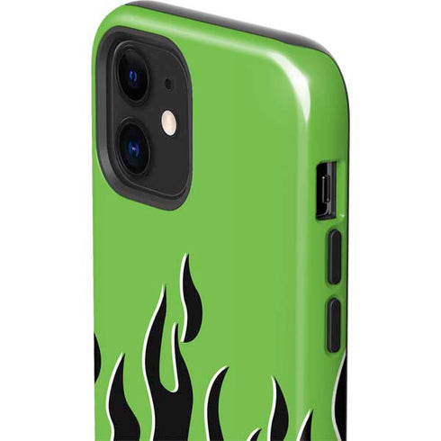 Green Flames iPhone 12 Impact Case
