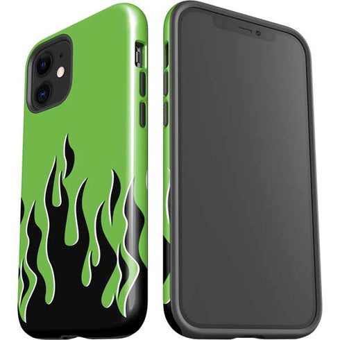 Green Flames iPhone 12 Impact Case