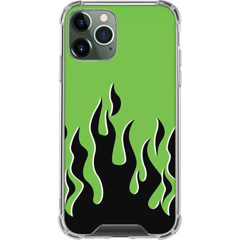 Green Flames iPhone 12 Pro Clear Case