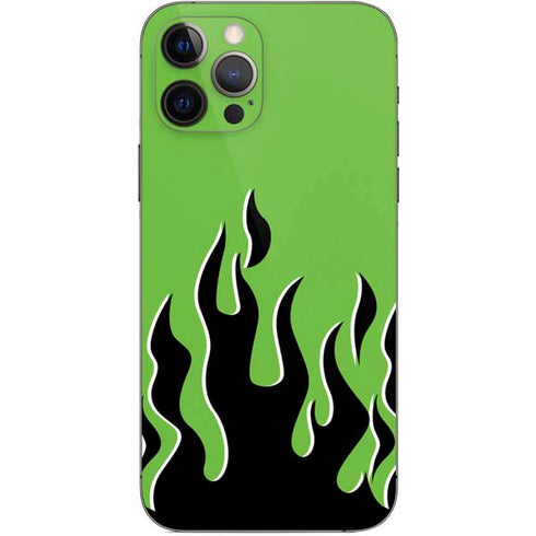 Green Flames iPhone 12 Pro Skin