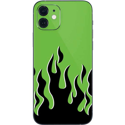 Green Flames iPhone 12 Skin