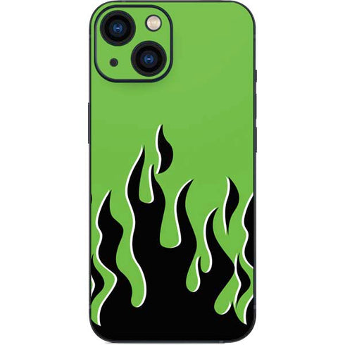 Green Flames iPhone 13 Mini Skin