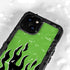 Green Flames iPhone 13 Mini Waterproof Case