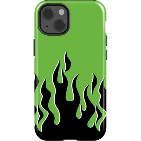 Green Flames iPhone 15 Impact Case