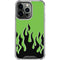 Green Flames iPhone 15 Pro Clear Case