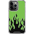 Green Flames iPhone 15 Pro Clear Case
