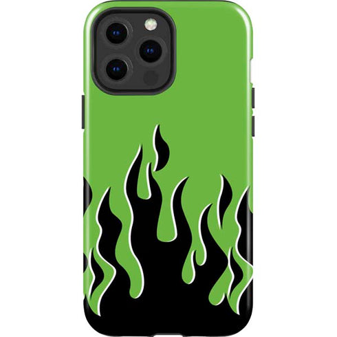 Green Flames iPhone 15 Pro Max Impact Case