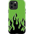 Green Flames iPhone 15 Pro Max Impact Case