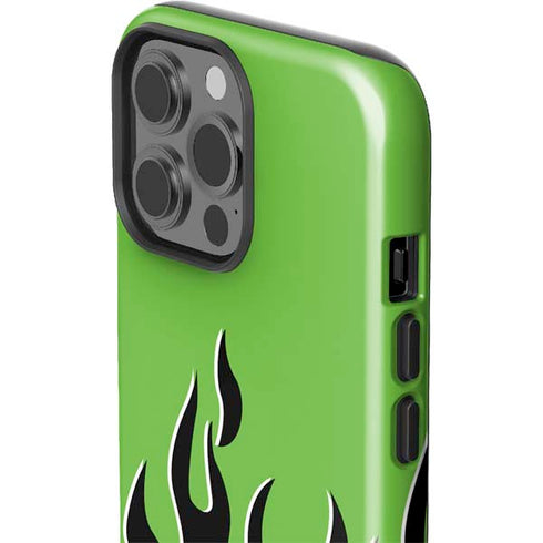 Green Flames iPhone 15 Pro Max Impact Case