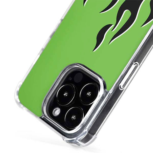 Green Flames iPhone 15 Pro Max MagSafe Case