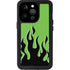 Green Flames iPhone 14 Pro Waterproof Case