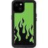 Green Flames iPhone 15 Plus Waterproof Case