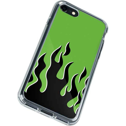 Green Flames iPhone SE (2nd & 3rd Gen) Clear Case