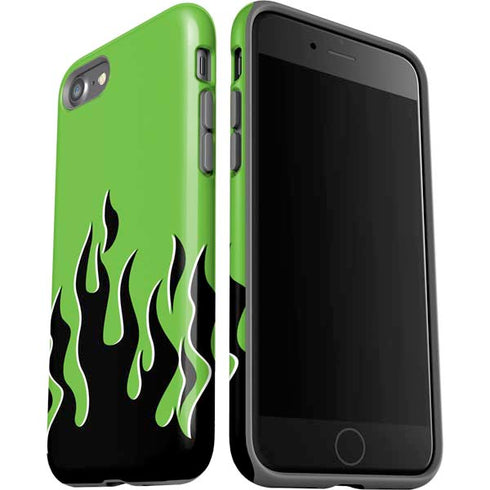 Green Flames iPhone SE (2nd & 3rd Gen) Pro Case