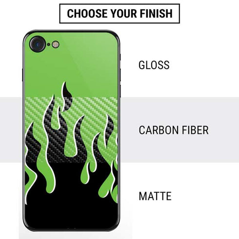 Green Flames iPhone SE (2nd & 3rd Gen) Skin