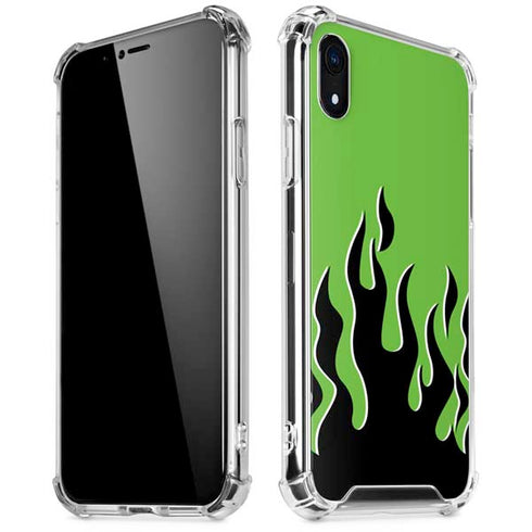 Green Flames iPhone XR Clear Case