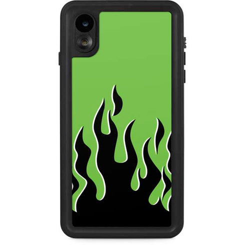 Green Flames iPhone XR Waterproof Case