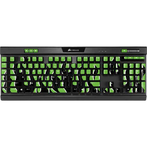 Green Flames K95 RGB PLATINUM Mechanical Gaming Keyboard Skin