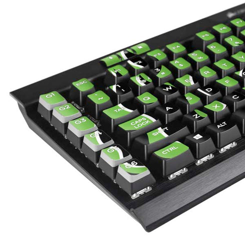 Green Flames K95 RGB PLATINUM Mechanical Gaming Keyboard Skin