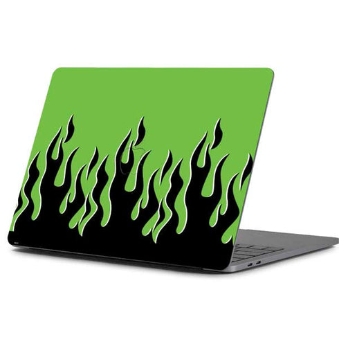 Green Flames Apple MacBook Pro 13-inch Skin