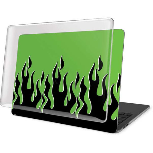 Green Flames MacBook Pro 13in (2020) Case plus Skin