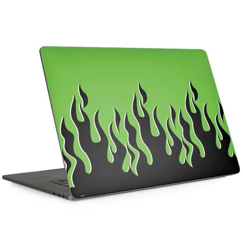 Green Flames Apple MacBook Pro 15-inch Skin