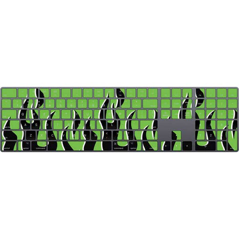 Green Flames Magic Keyboard with Numeric Keypad Skin